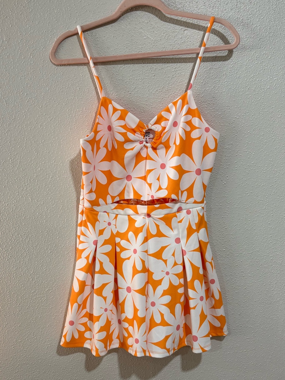 Madden NYC Romper Bundle Medium | NWT Orange Floral + EUC Tropical Leaf - Picture 2 of 7